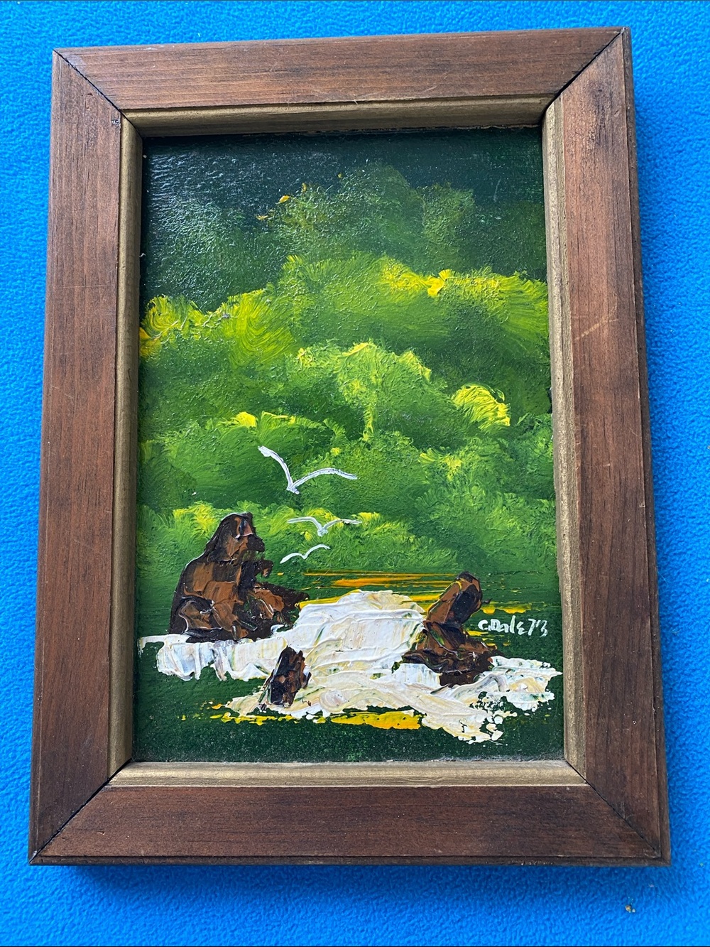 Vintage C.Dale ‘73 Sea Shore Oil Painting